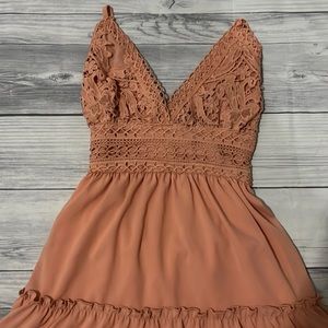 Pink open back summer dress